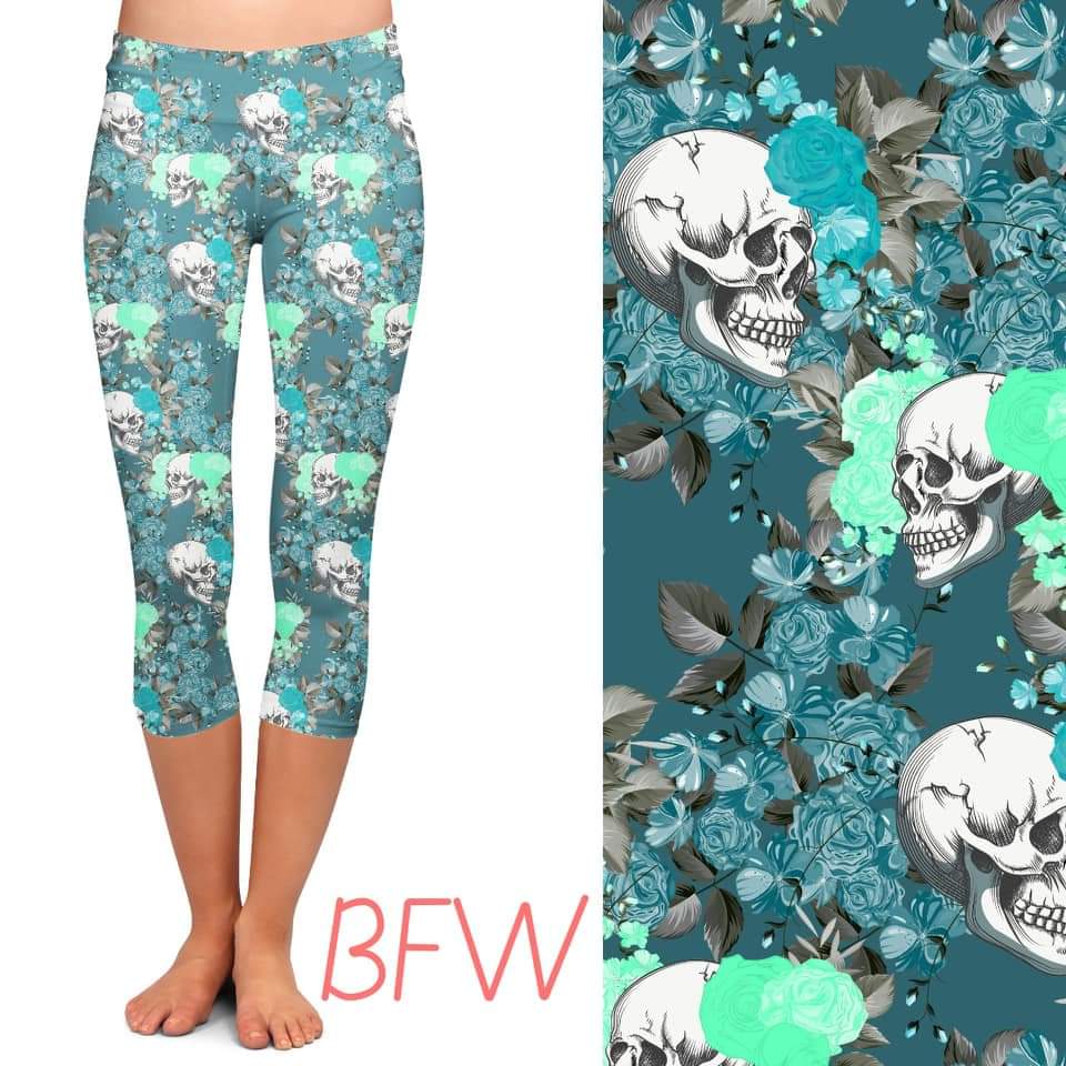 Minty Skulls FULL length with pockets