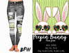 Peeping Bunnies Denim leggings capris kids and adults