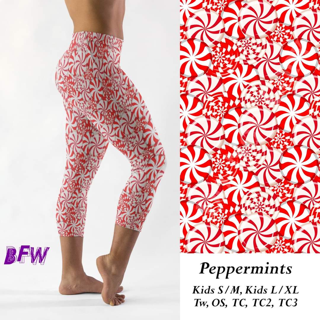Peppermint leggings, capris, full length loungers and joggers