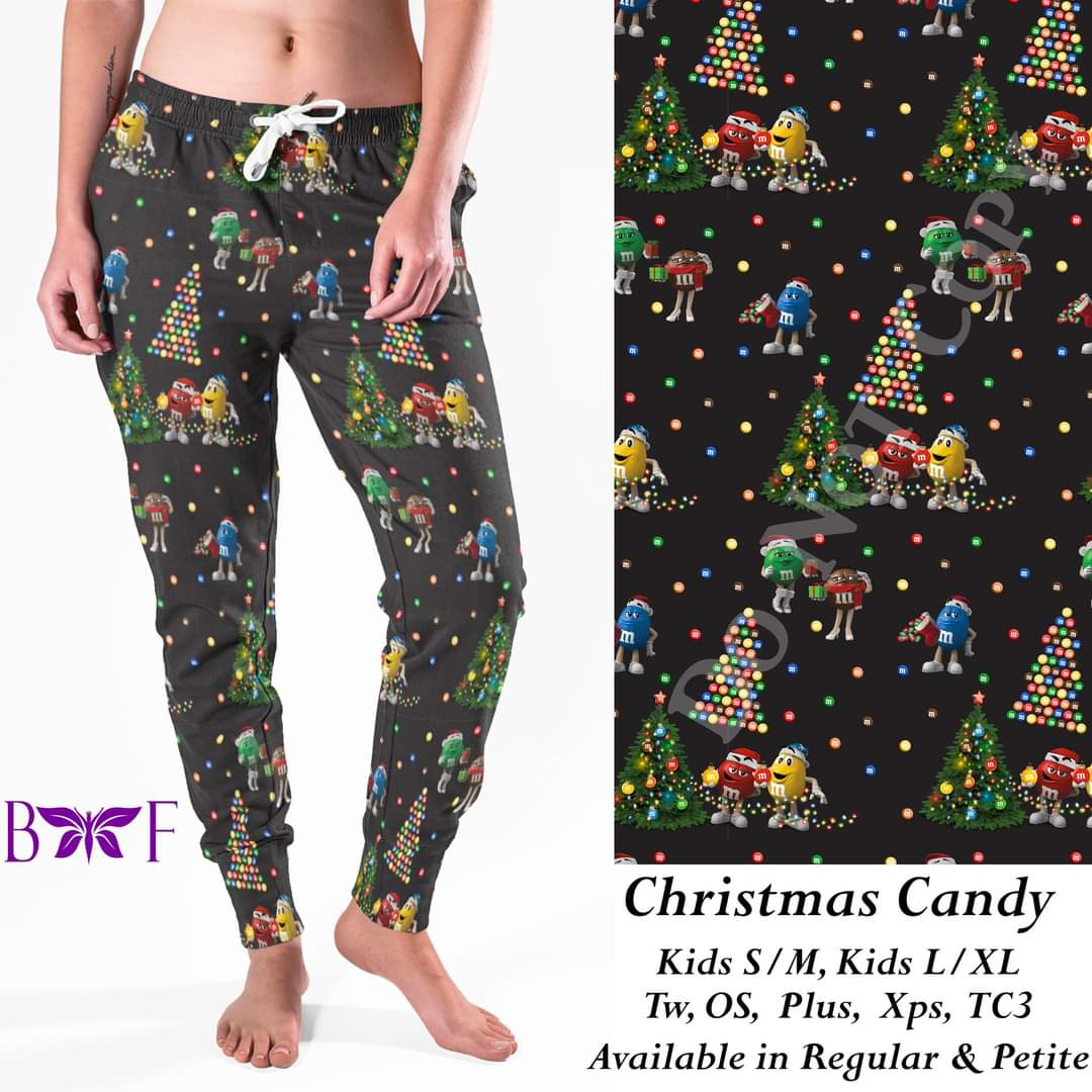 Christmas Candy Capris, joggers and loungers