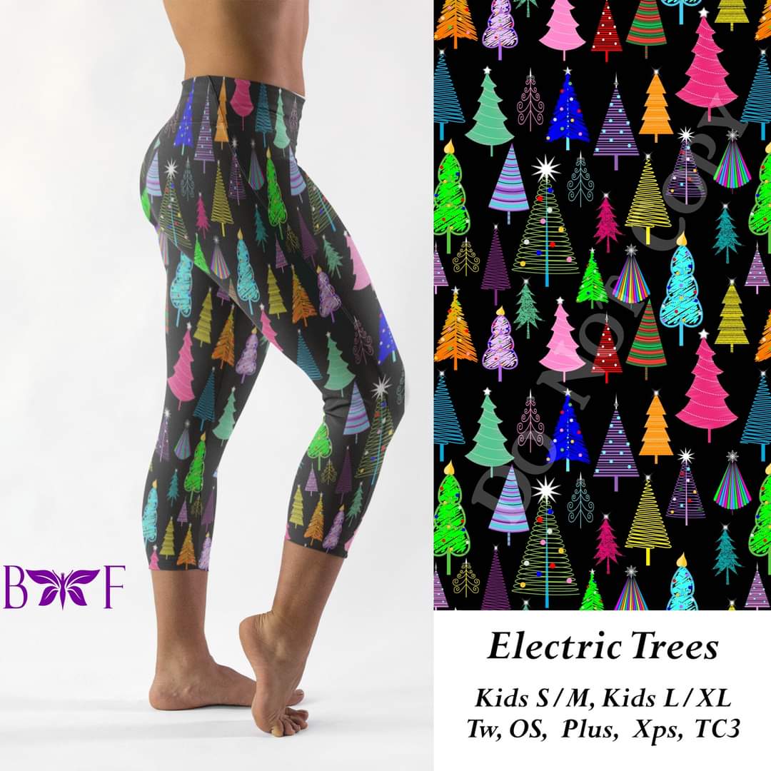 Electric Trees Full length Leggings with pockets and Skorts