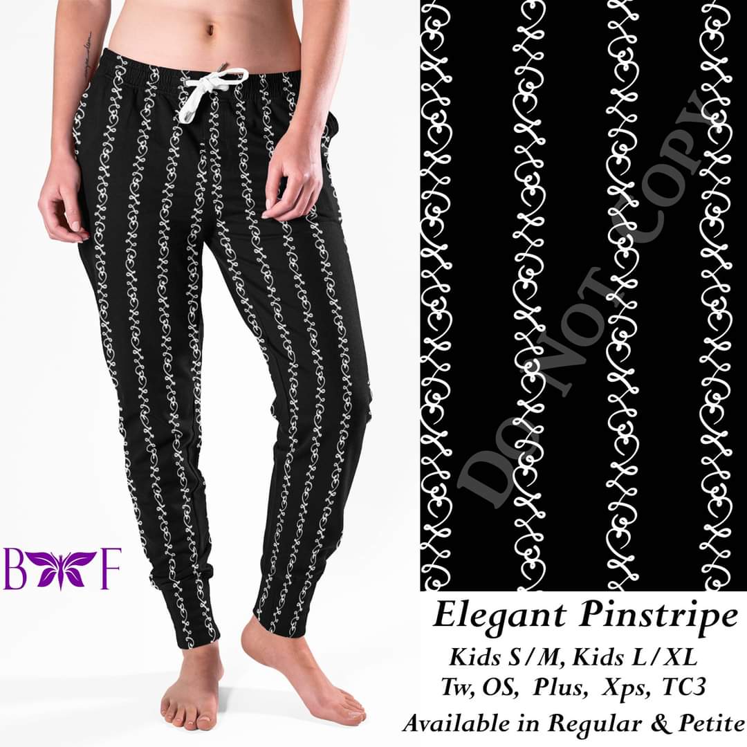 Elegant Pinstripe leggings, Capris, Full length loungers and joggers