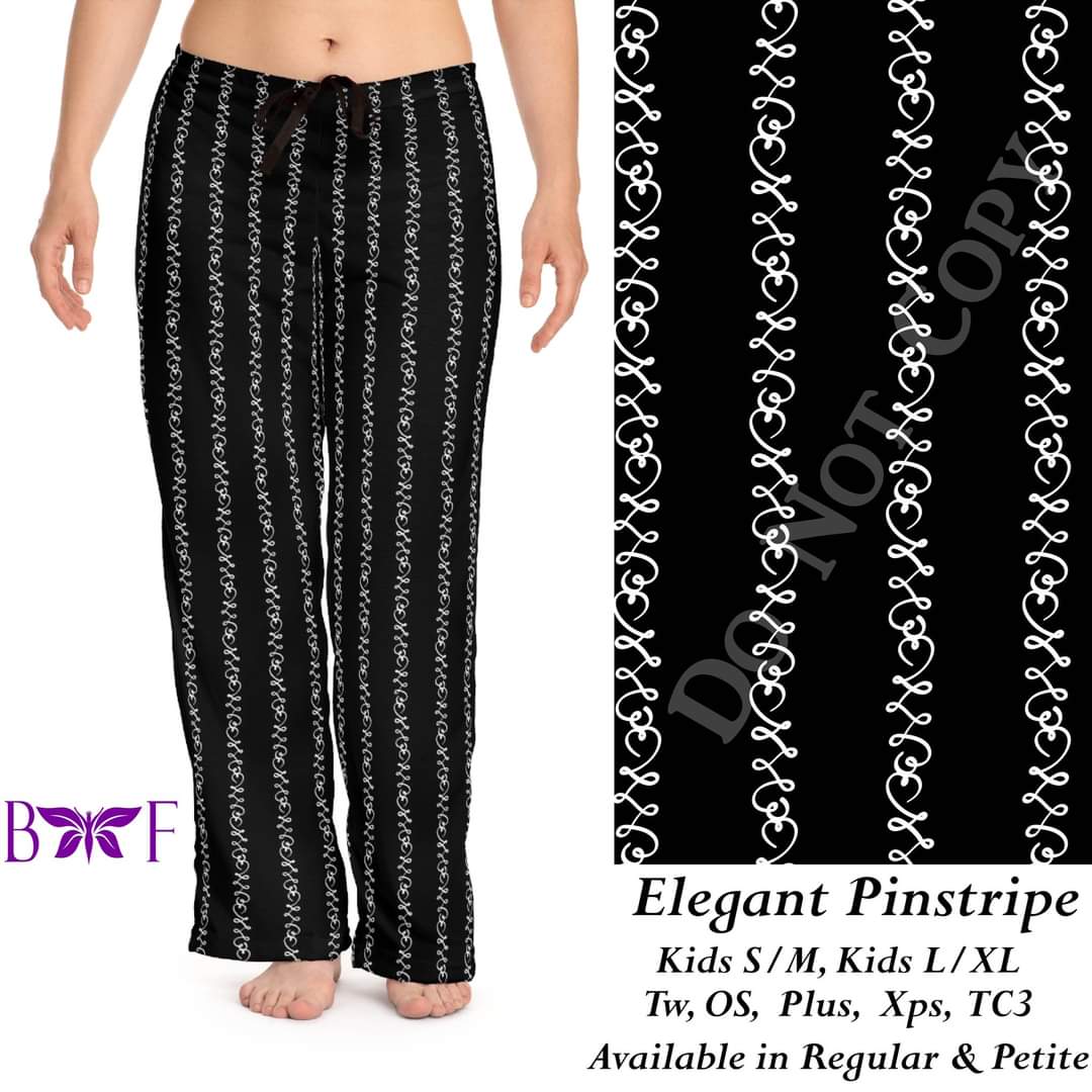 Elegant Pinstripe leggings, Capris, Full length loungers and joggers