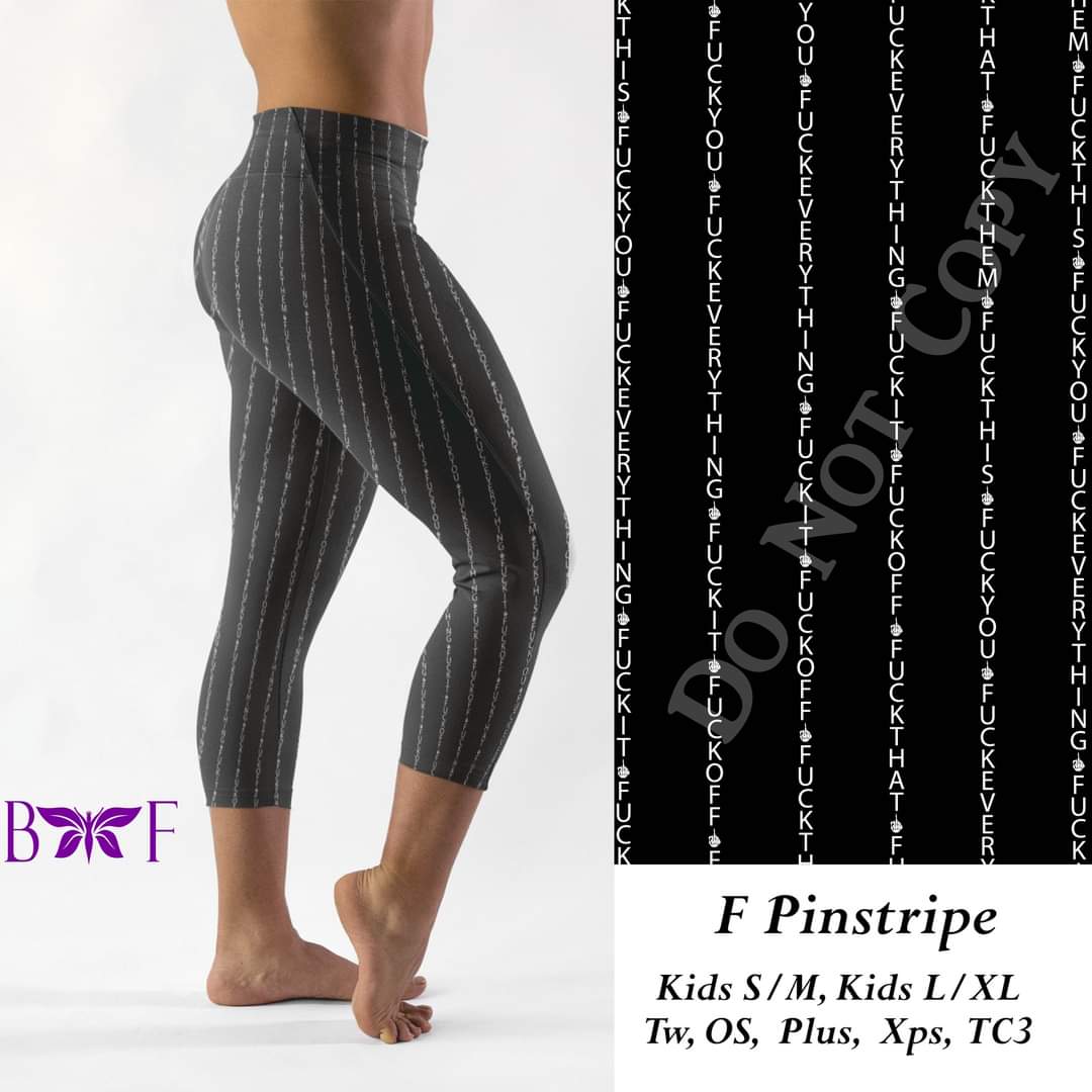 F Pinstripe leggings, Capris, Joggers and Lounger,