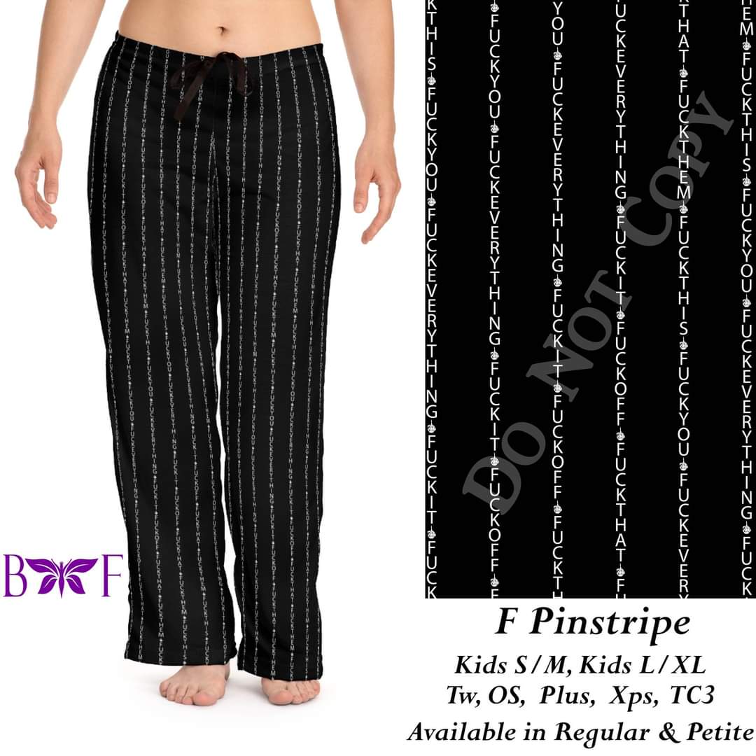 F Pinstripe leggings, Capris with pockets