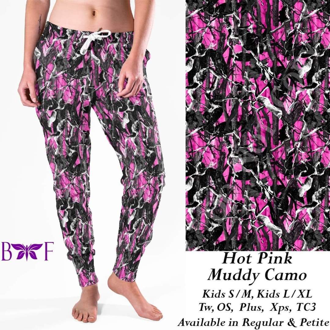 Hot Pink Muddy Camo Loungers & Joggers