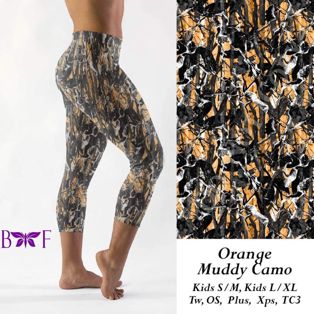 Orange muddy camo Joggers