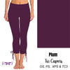 Plum side tie capris with pockets