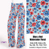 Load image into Gallery viewer, Blue &amp; Red Watercolor Floral Capris