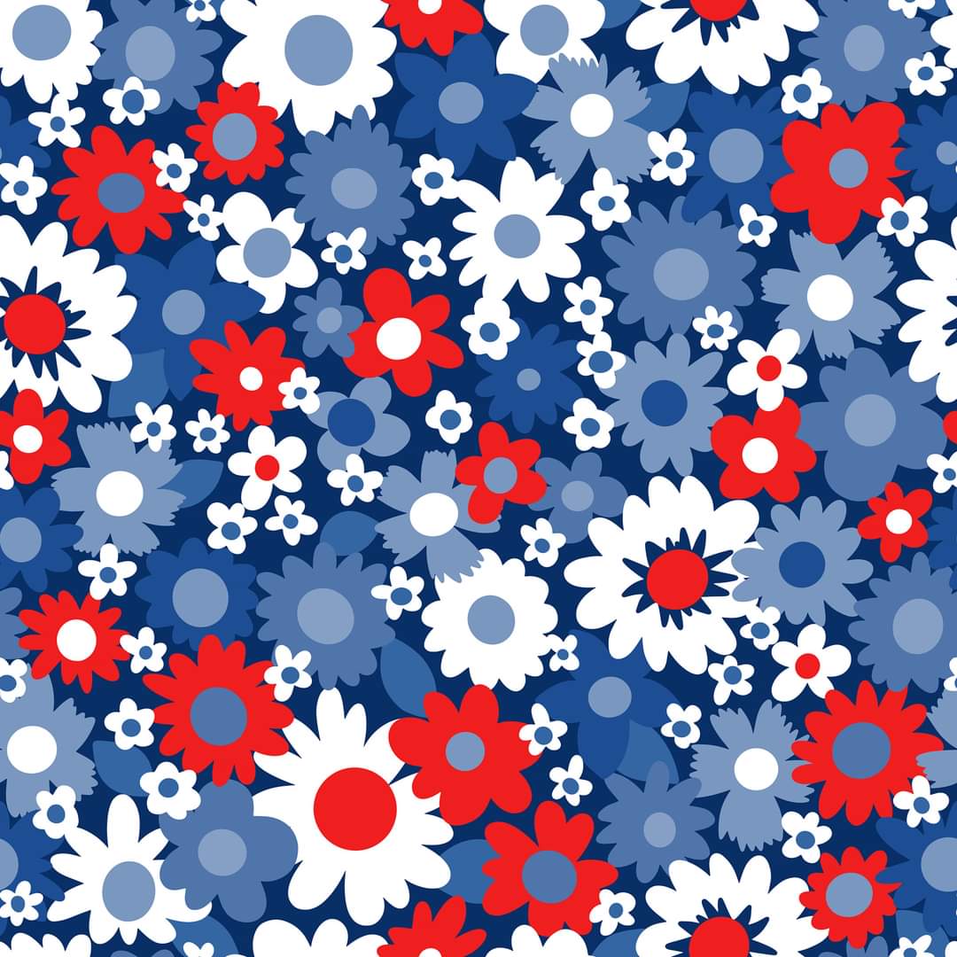 Red White and Blue Daisies Capris and Leggings