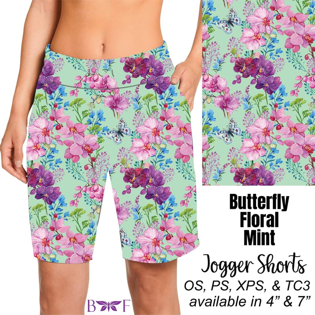 Hummingbird Floral Mint capris with pockets