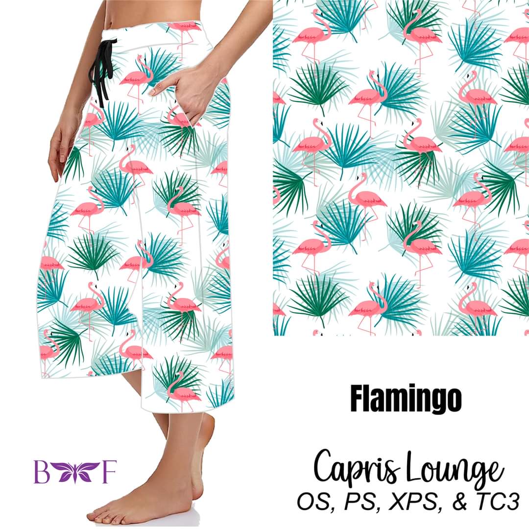 Flamingo White capris and shorts