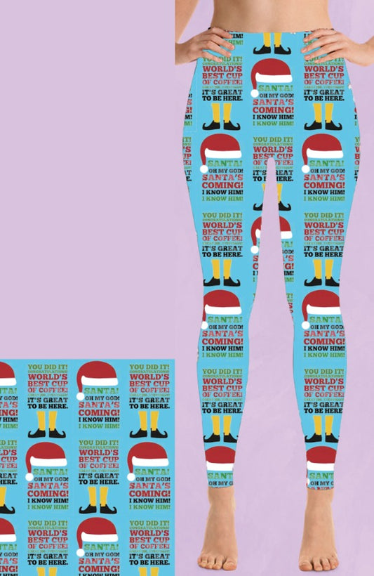 Santa's Coming! Leggings without pockets