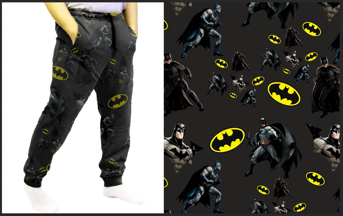 The Bat leggings, joggers, loungers, and 4"-7" jogger shorts with pockets