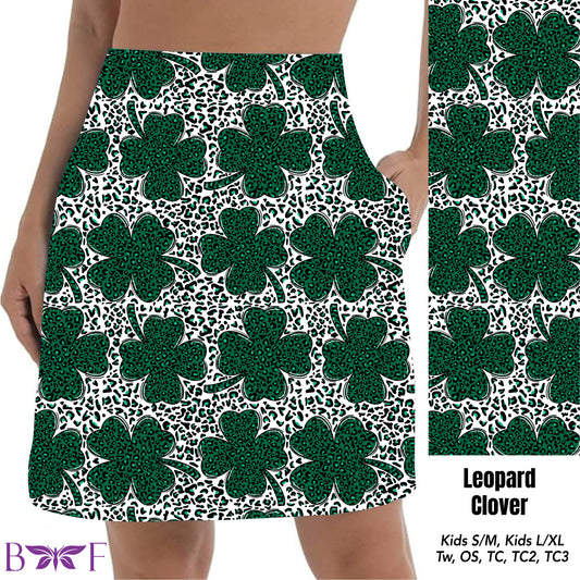 Leopard Clover Skort