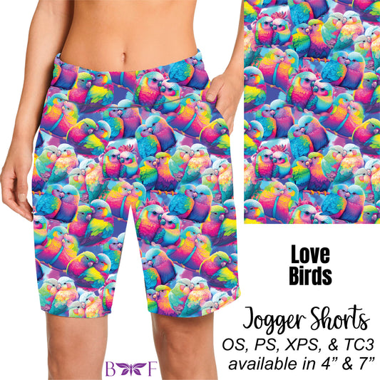 Love Birds biker shorts with pockets