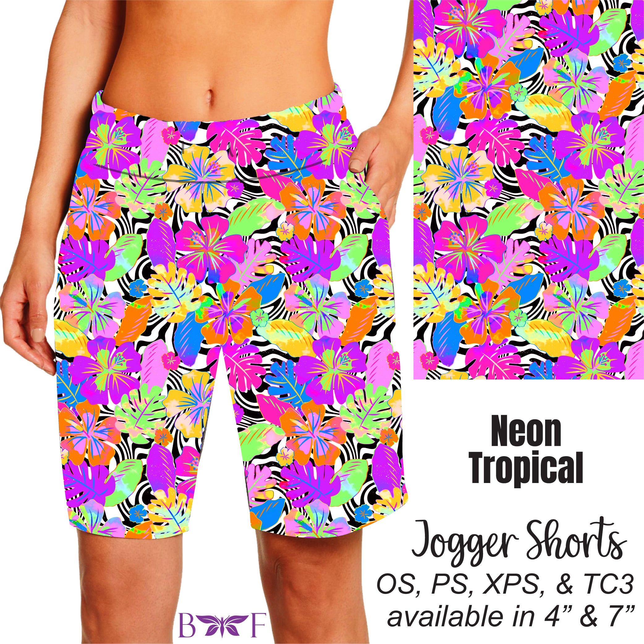 Neon Tropical Leggings and Capris