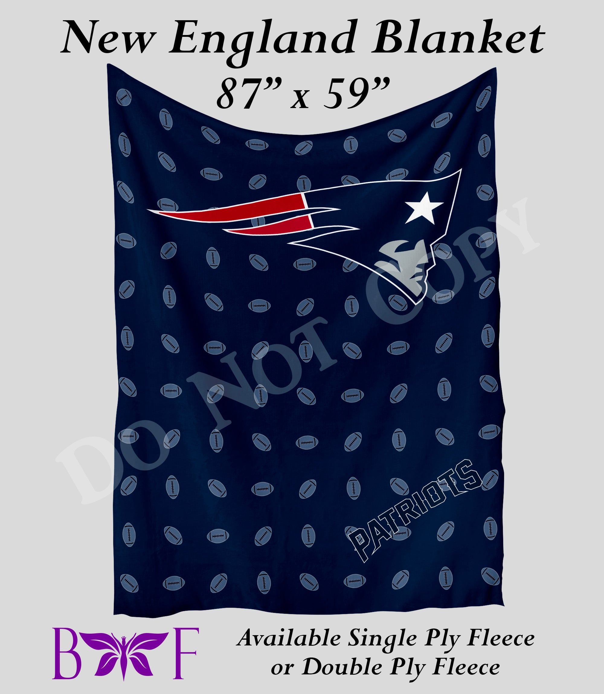 New England 59"x87" soft blanket available without sherpa fleece