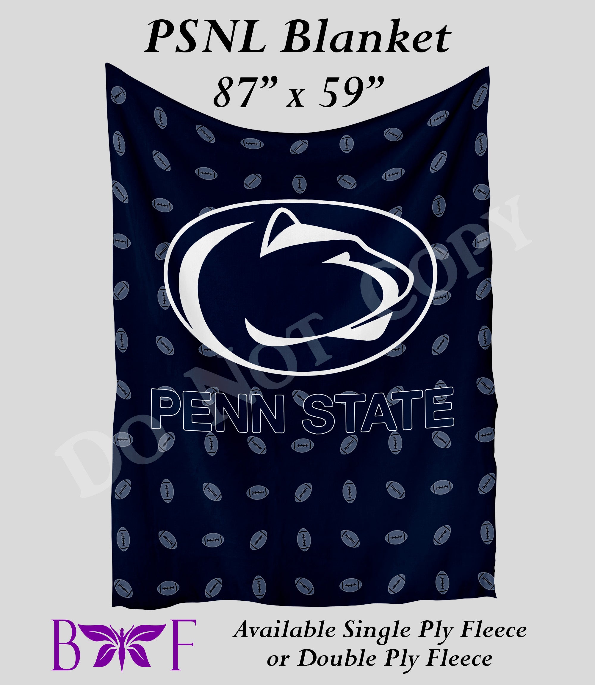 PSNL 59"x87" soft blanket also available with sherpa fleece