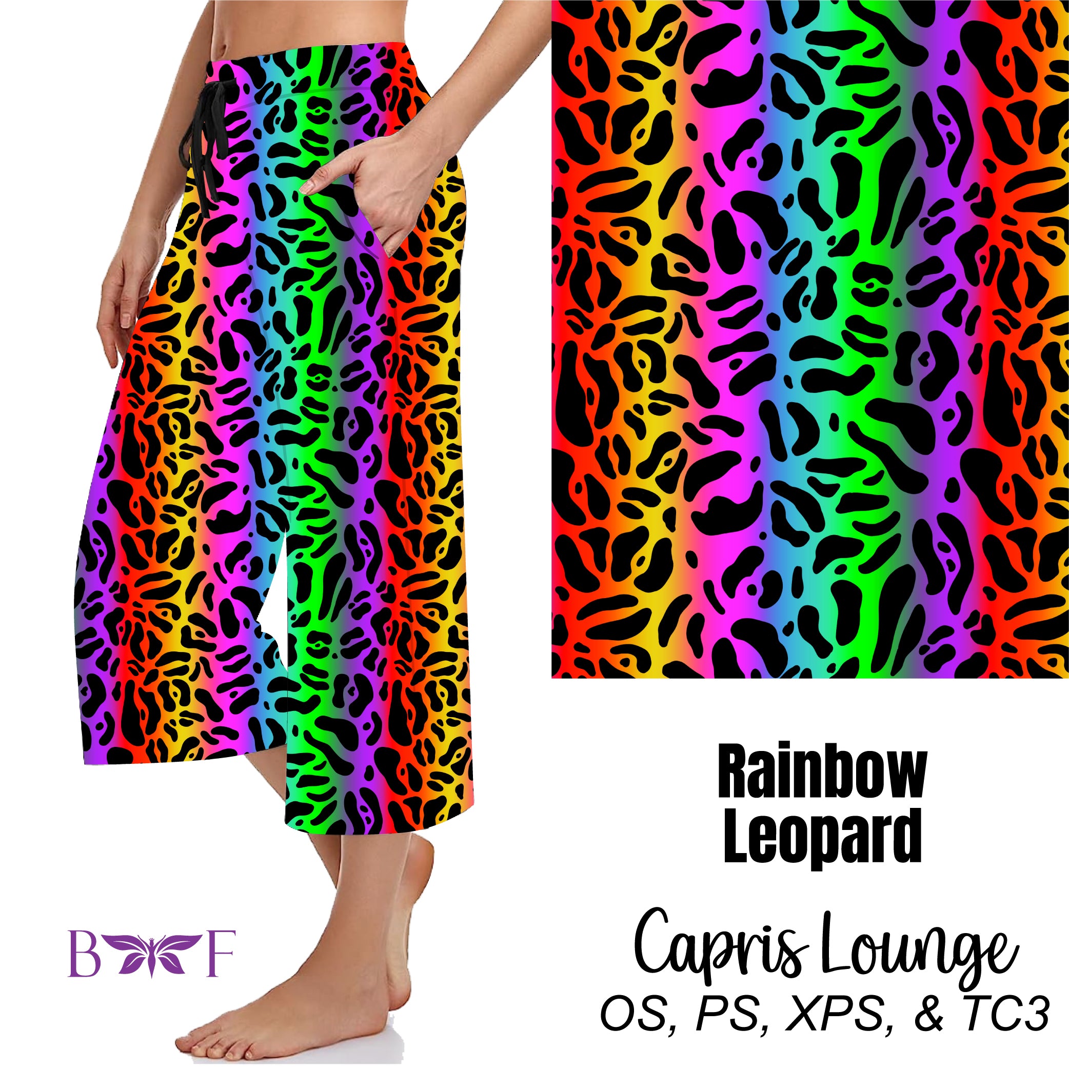 Rainbow Leopard Leggings, Capris, and Shorts