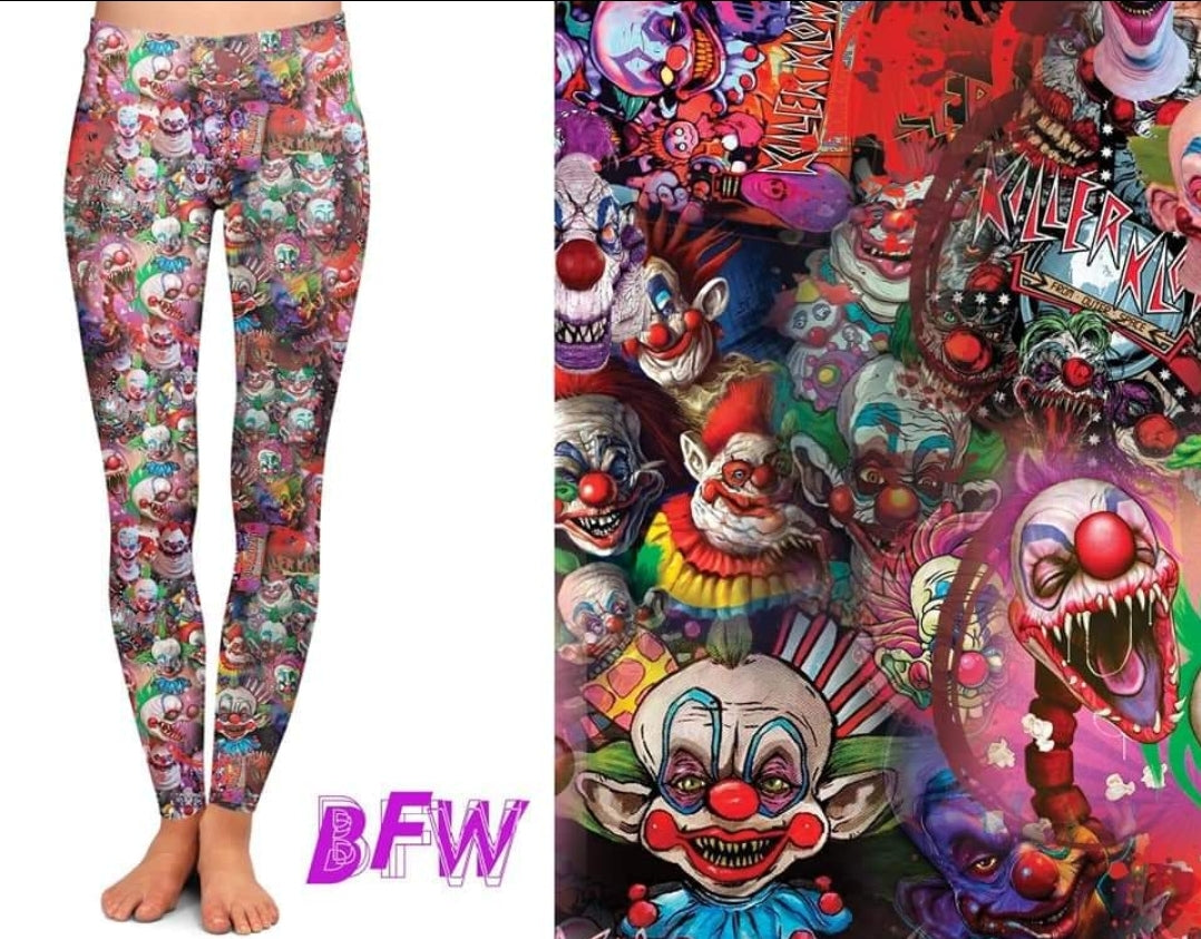 Killer Clowns Leggings, Full and Capri Joggers