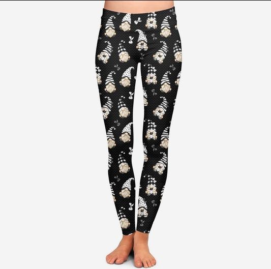 Black and White Gnomes leggings