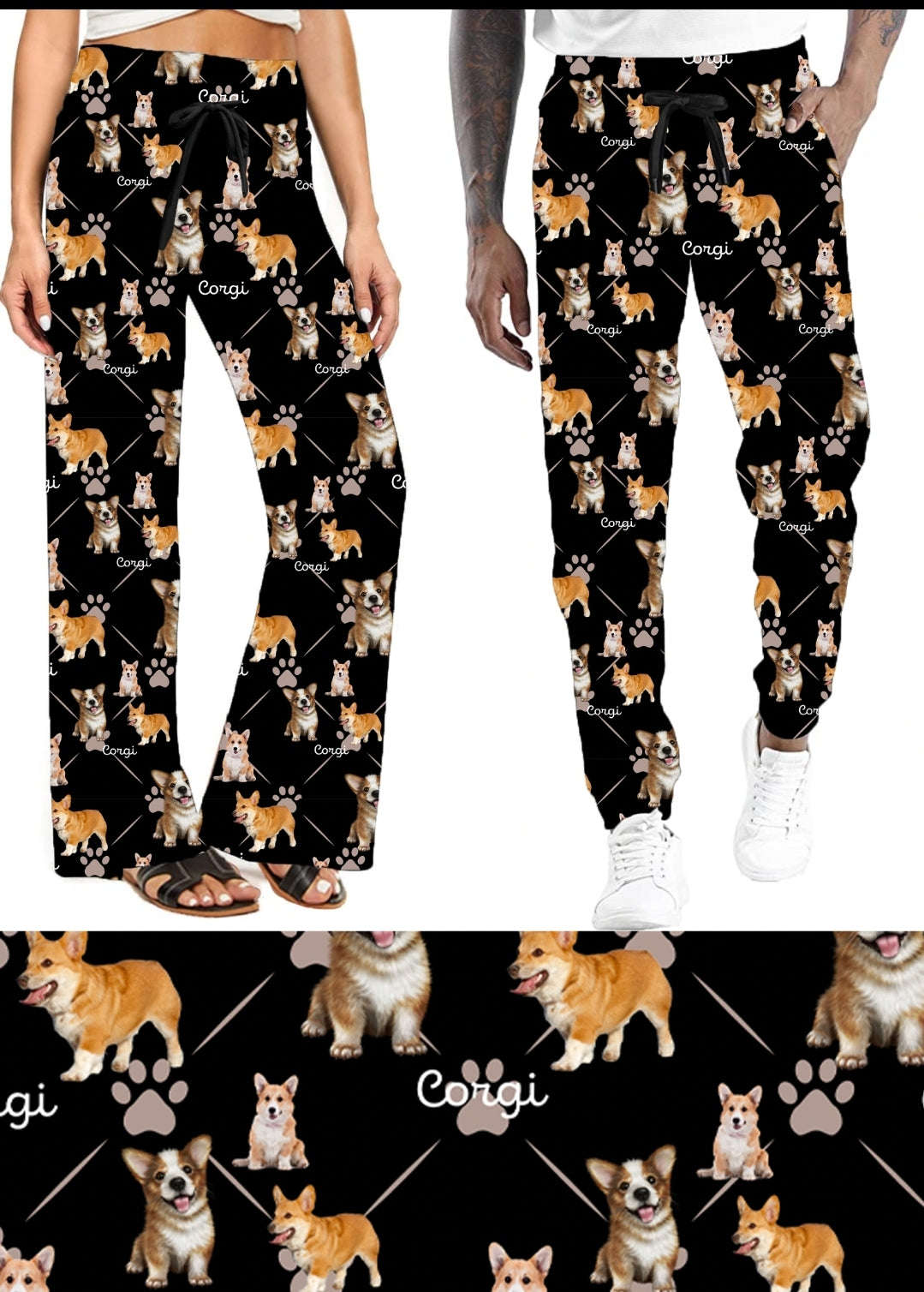 Corgi leggings with pockets adult and kids sizes