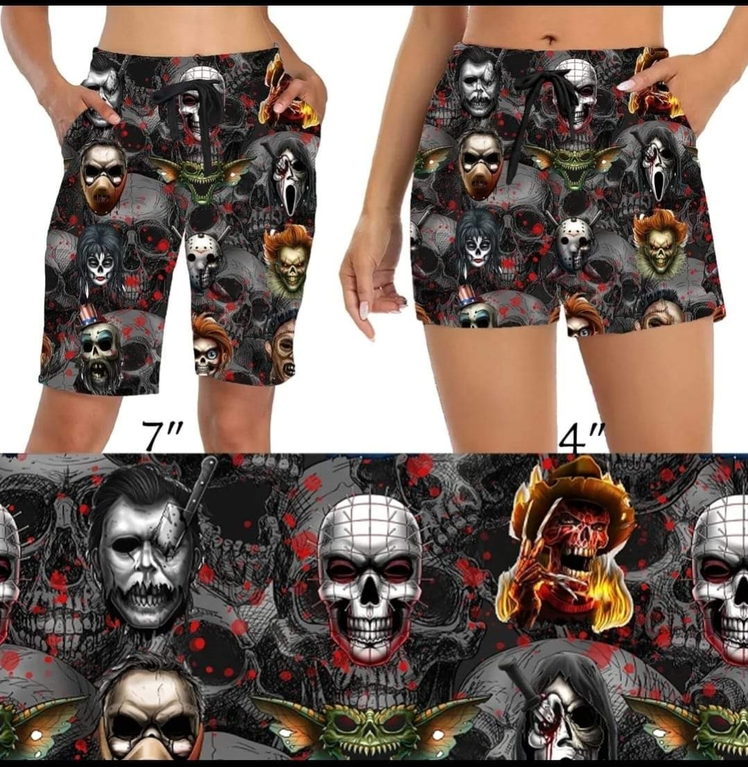 Horror Night Faces Capris, Lounge Pants, Joggers, and (4" & 7") Shorts