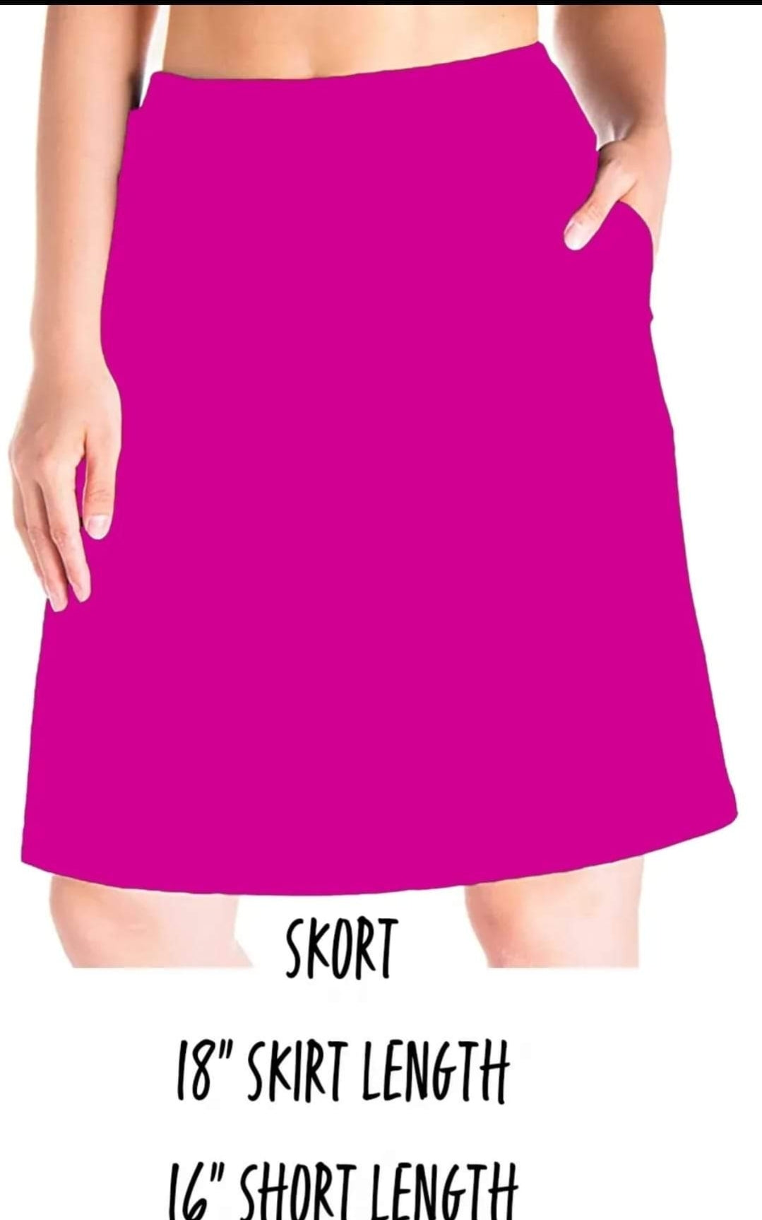 Solid Bright Pink Skort