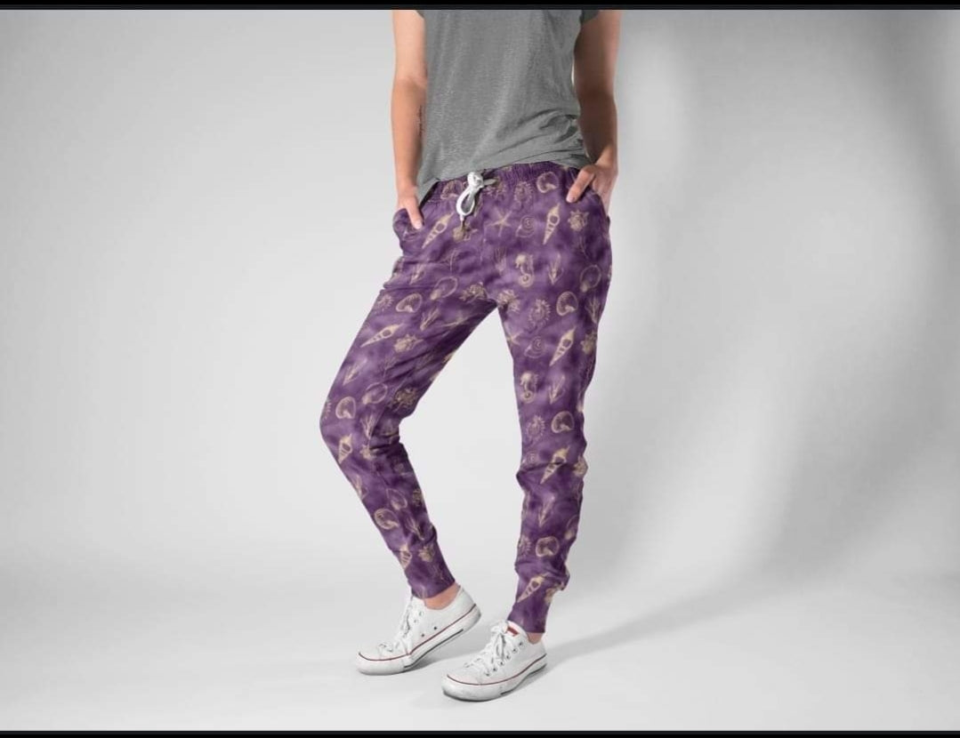 Purple beach Capris with pockets