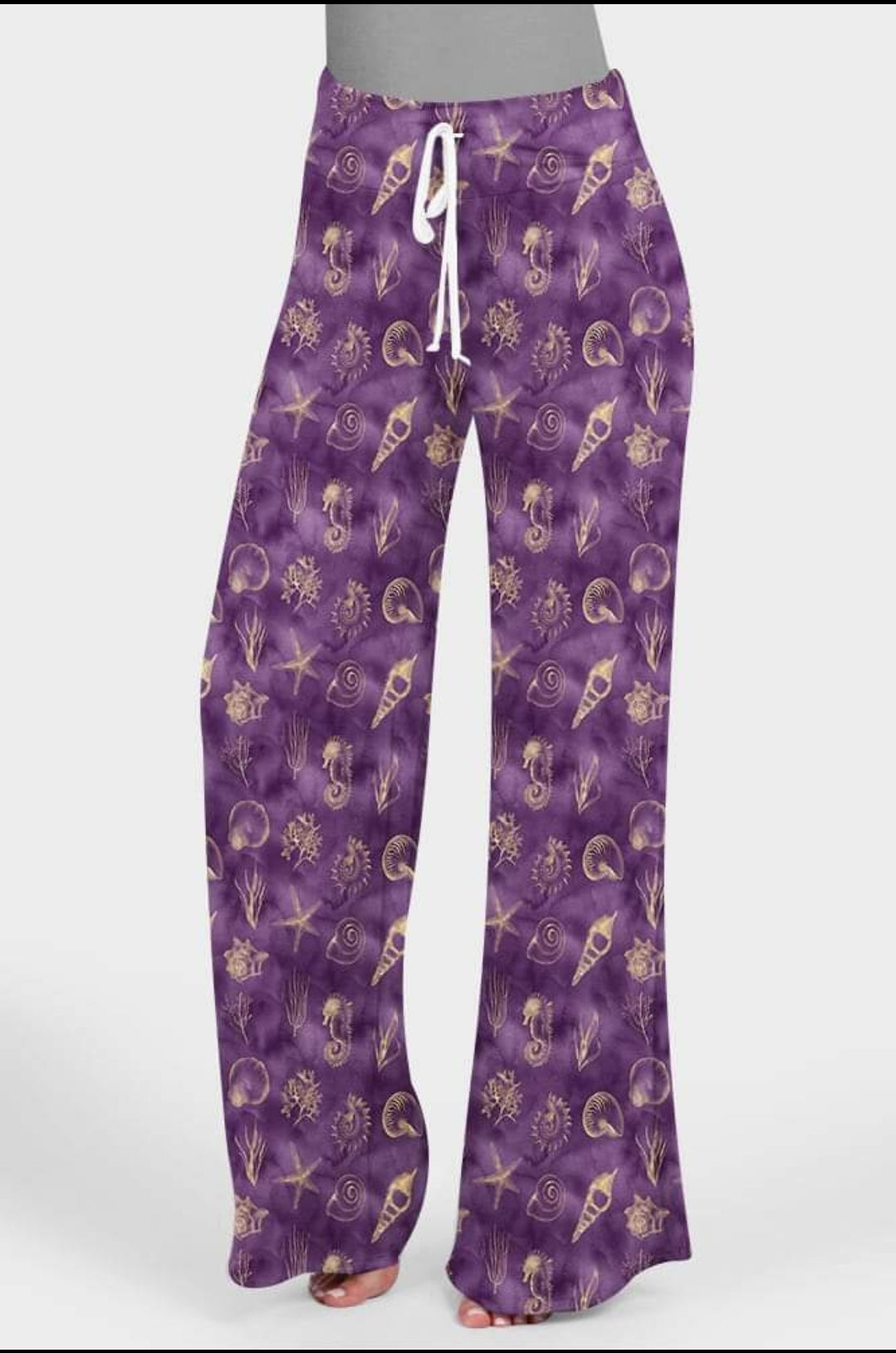 Purple beach Capris with pockets