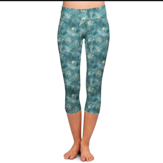 Teal beach leggings with pockets