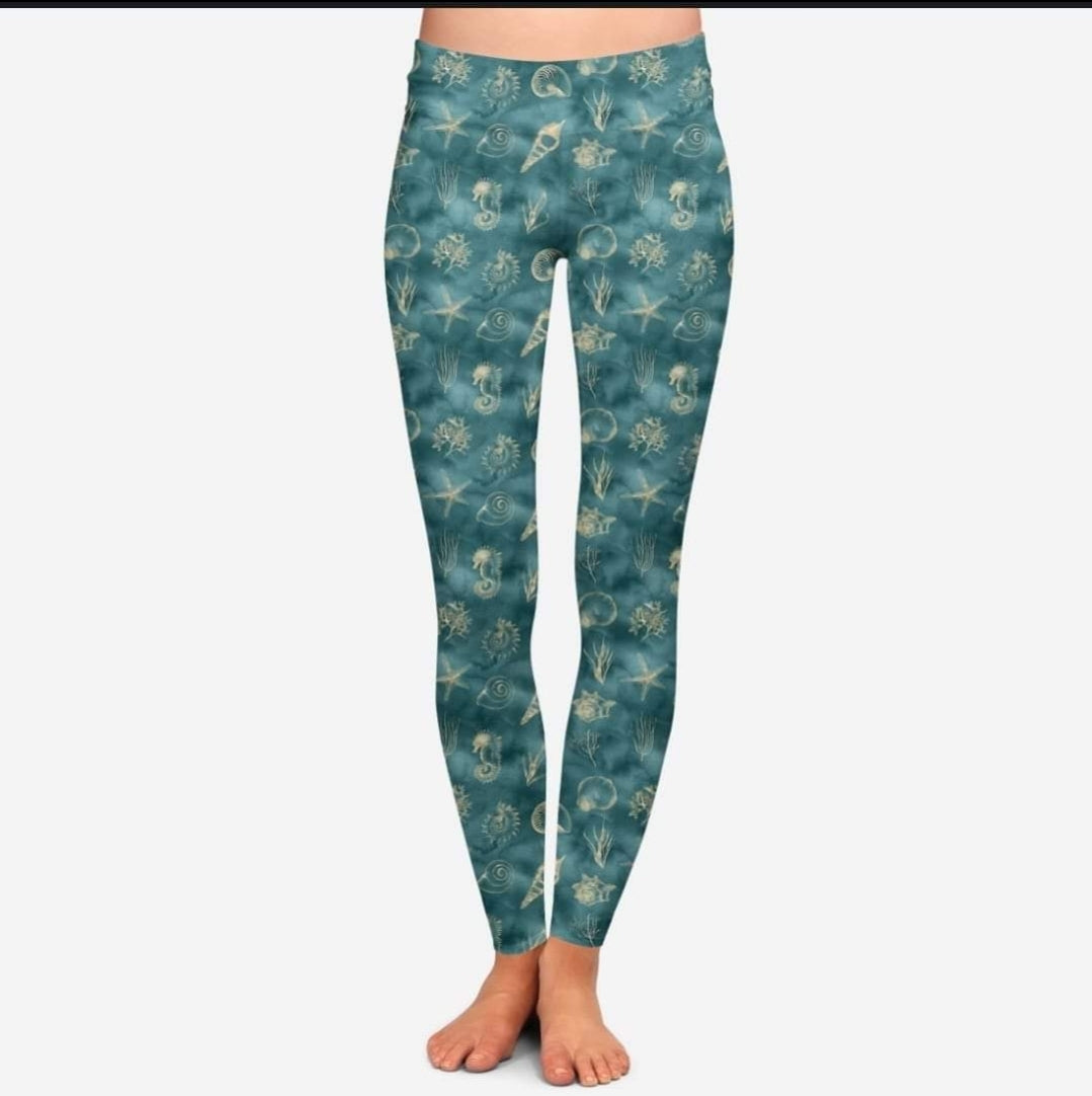 Teal beach leggings with pockets