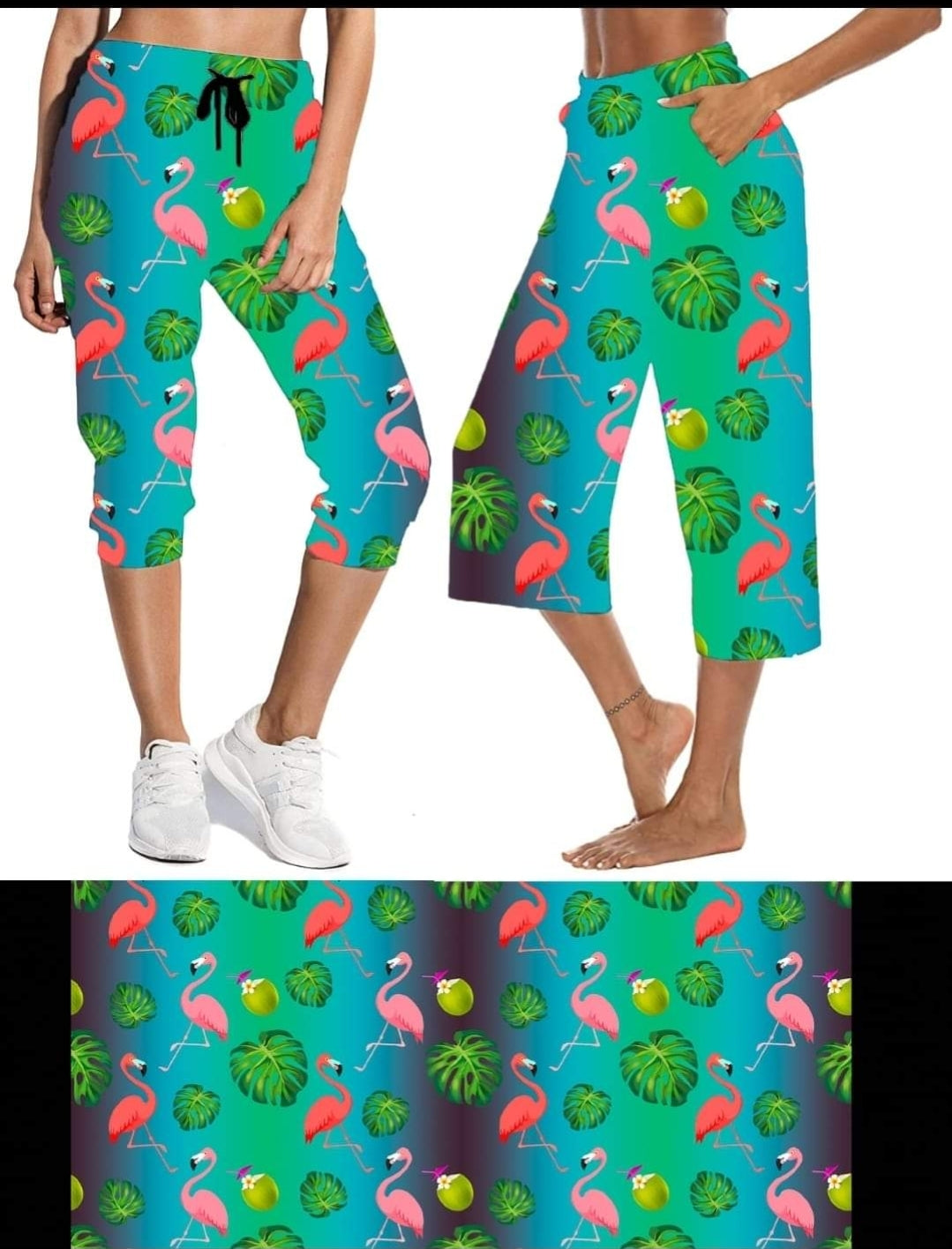 Flock Capris Lounge Pants and  Joggers shorts with pockets