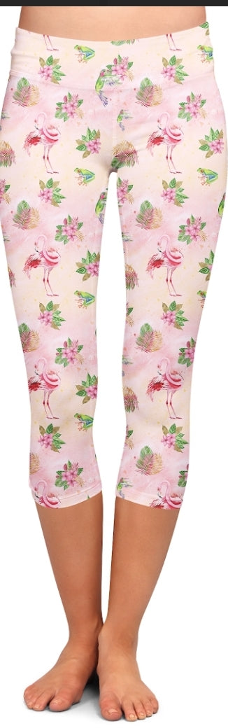 Fancy Flamingo Leggings, Capris, Skorts, and Shorts