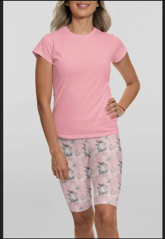 Light Summer Rose loose fitting  4" jogger shorts with pockets