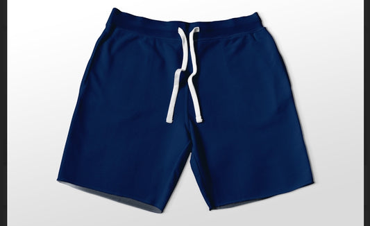 Solid navy shorts with pockets 4" and 7" available