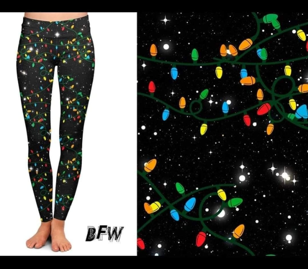 Holiday Lights Leggings, Capris, joggers