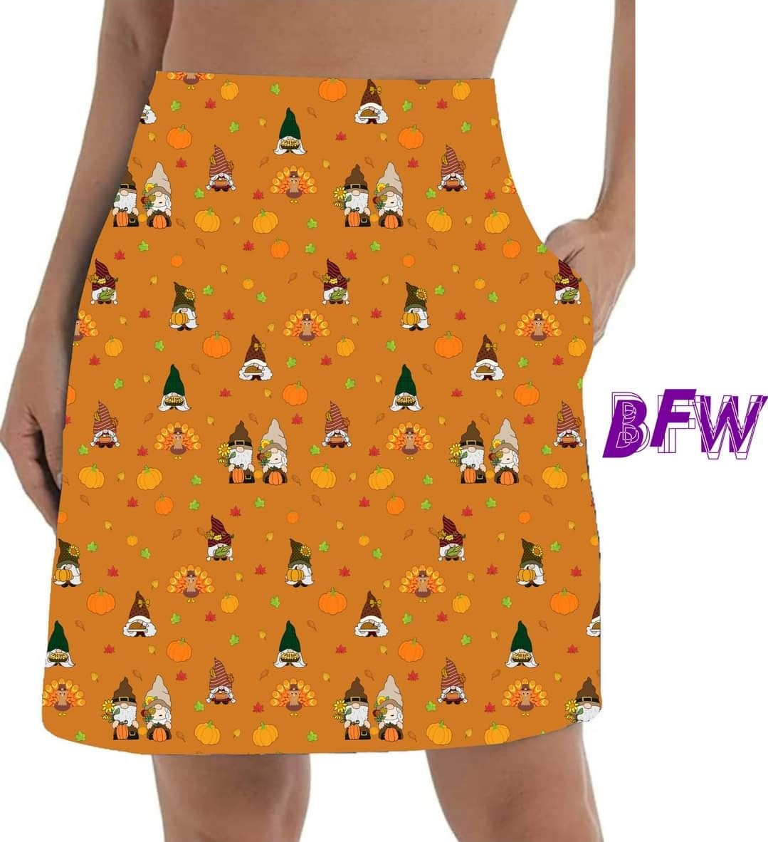 Fall Gnome Skorts with pockets