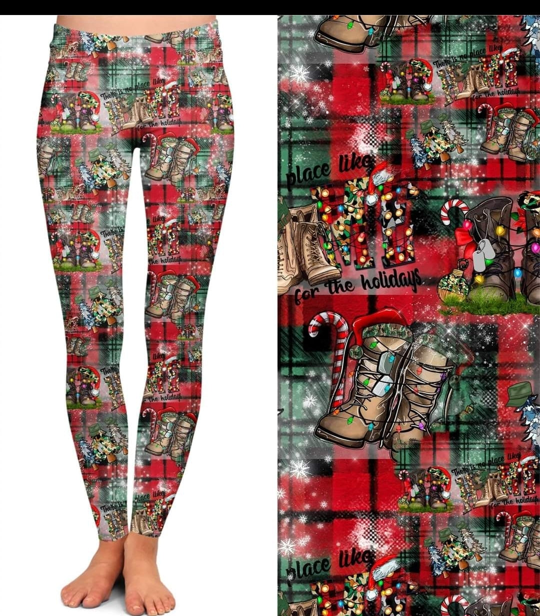 Military Christmas leggings with and without pockets