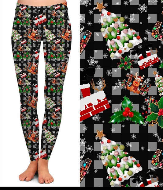 Holly Jolly leggings and skorts with pockets