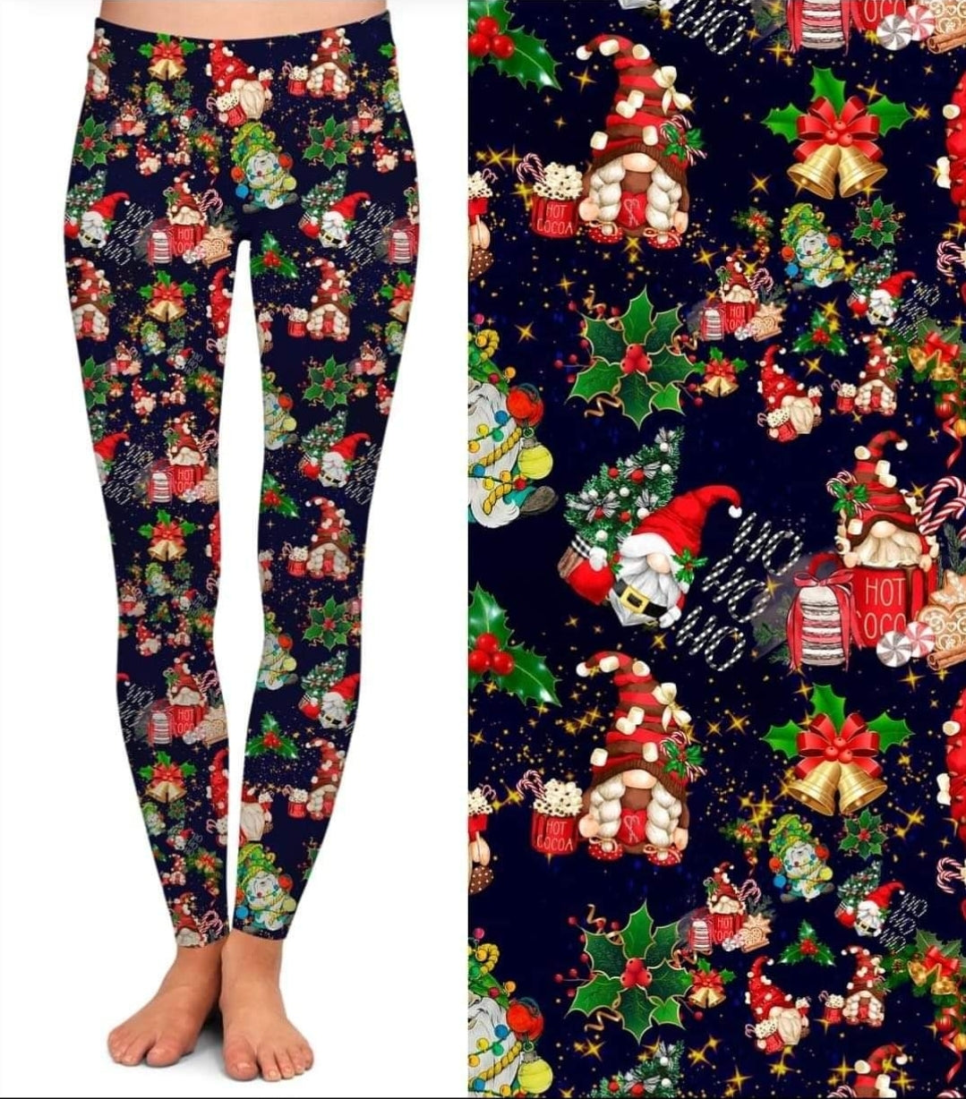 Gnomie Christmas leggings, capris, and skort