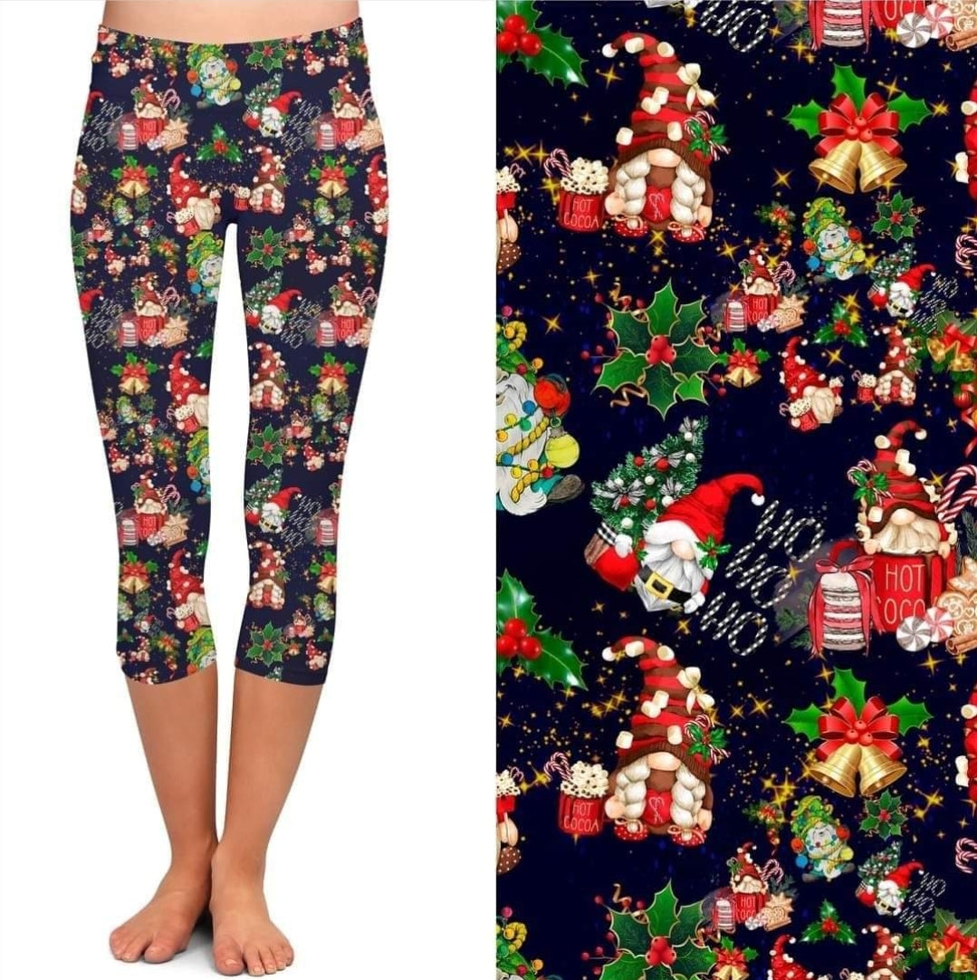 Gnomie Christmas leggings, capris, and skort