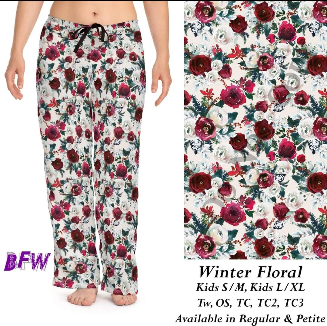Winter floral leggings and capris