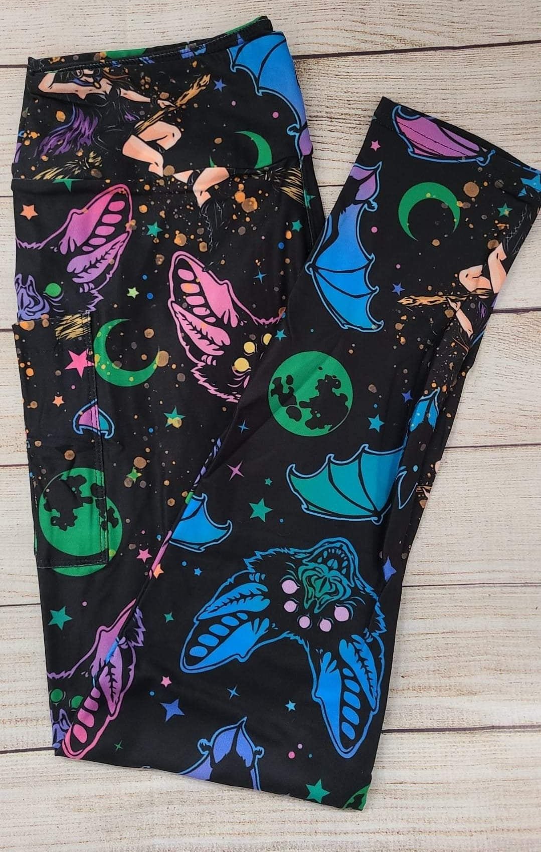 Batty Night Leggings with pockets