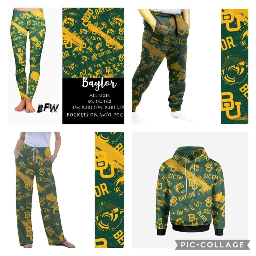 Baylor Leggings, lounge pants, joggers and hoodies