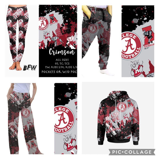 Crimson Leggings, lounge pants, jogger, and hoodies