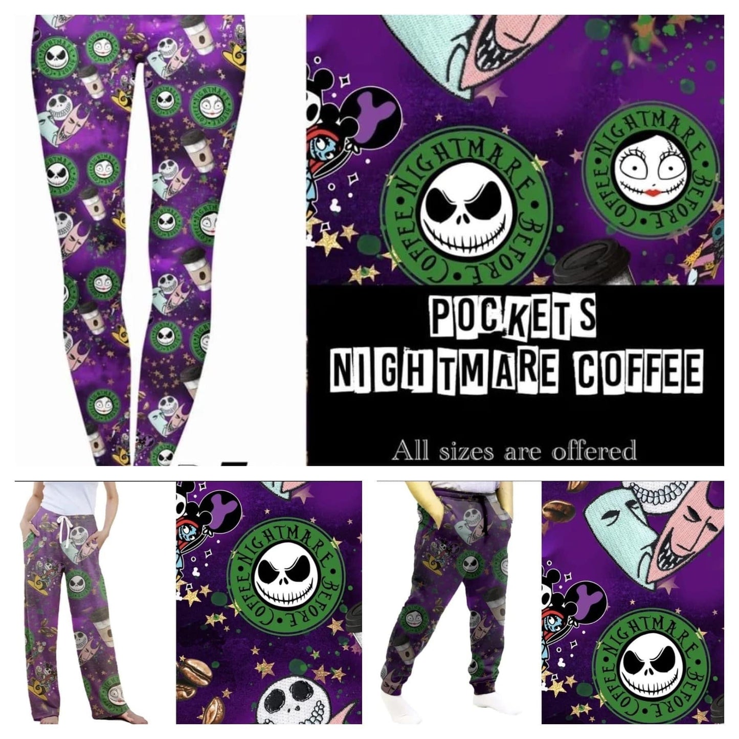 Nightmare Coffee Leggings, Capris, Lounge Pants and Joggers