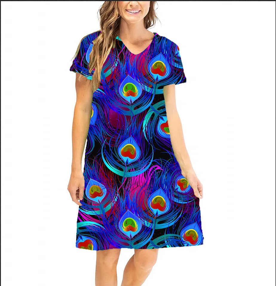 Peacock Custom dress or pajamas with pockets