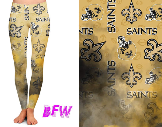 New Orleans Football smoke print Leggings with pockets and unisex jogger